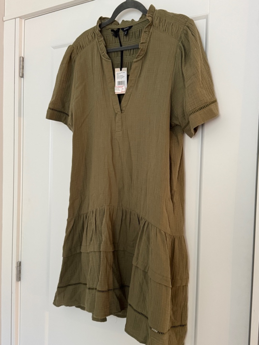 Buffalo David Bitton Olive Tiered Midi Dress